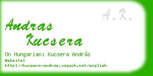andras kucsera business card